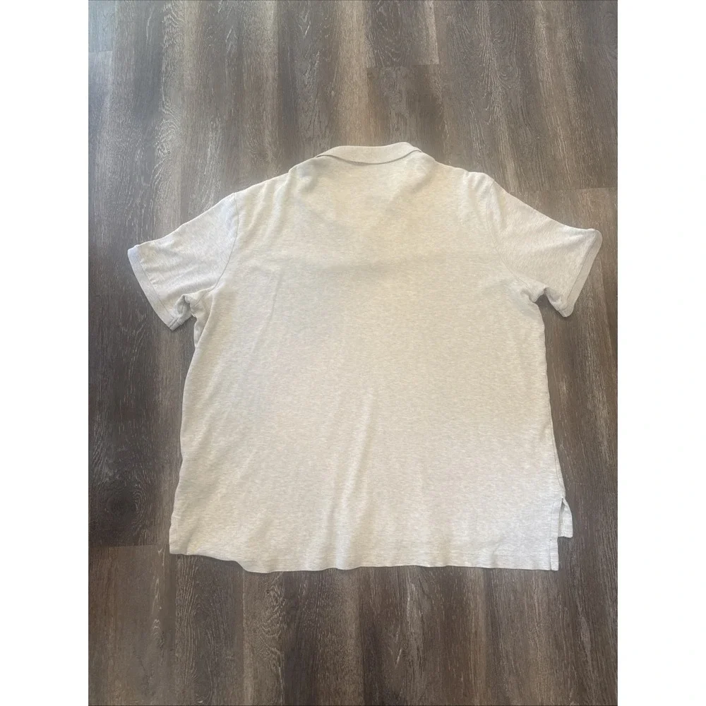 Polo Ralph Lauren Polo Shirt Men's XXL Heathered Cream Blue Pony Stretch Casual
